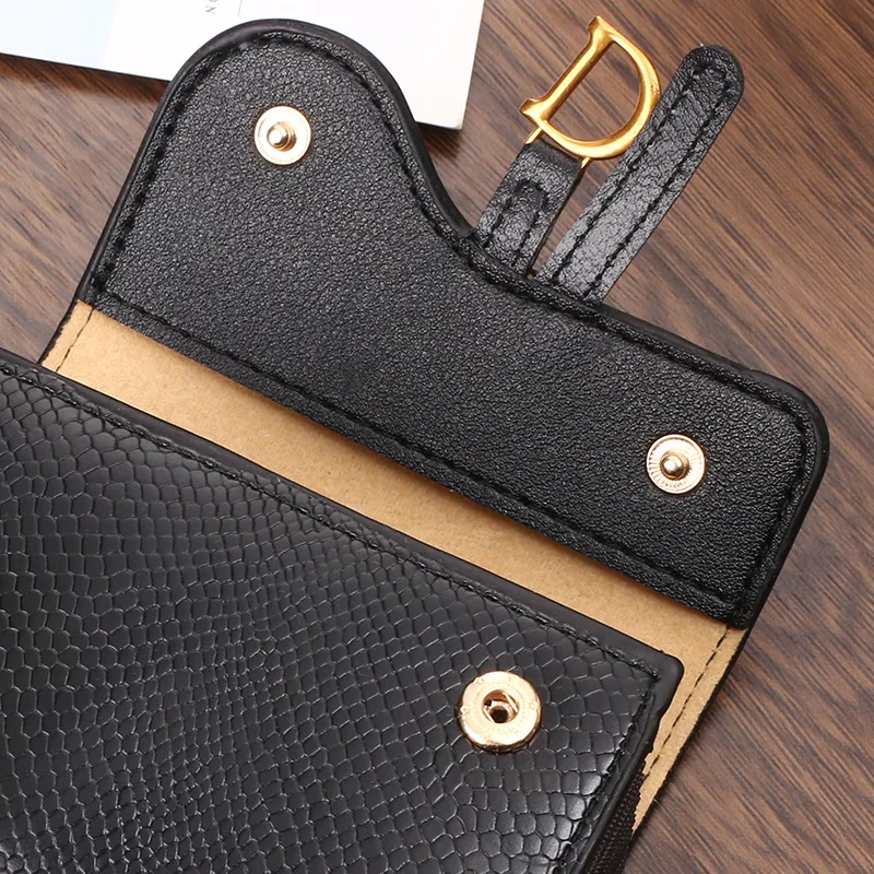 Women Luxury Card Holder Short Mini PU Wallet Letter Printed Multi Card Small Multi Functional Clutch Bag image 4