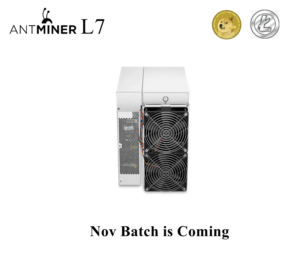 Antminer l7 (9.5gh) de bitmain mineração scrypt algoritmo com um hashrate máximo de 9. 5gh/s para um consumo de energia de 3425w.