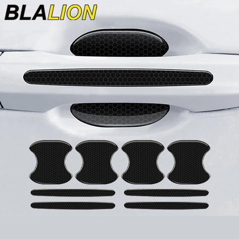 BLALION Car Door Handle Bowl Scratch Protective Stickers Carbon Fiber Protector Cover Car Handle Anti-collision Protection Strip