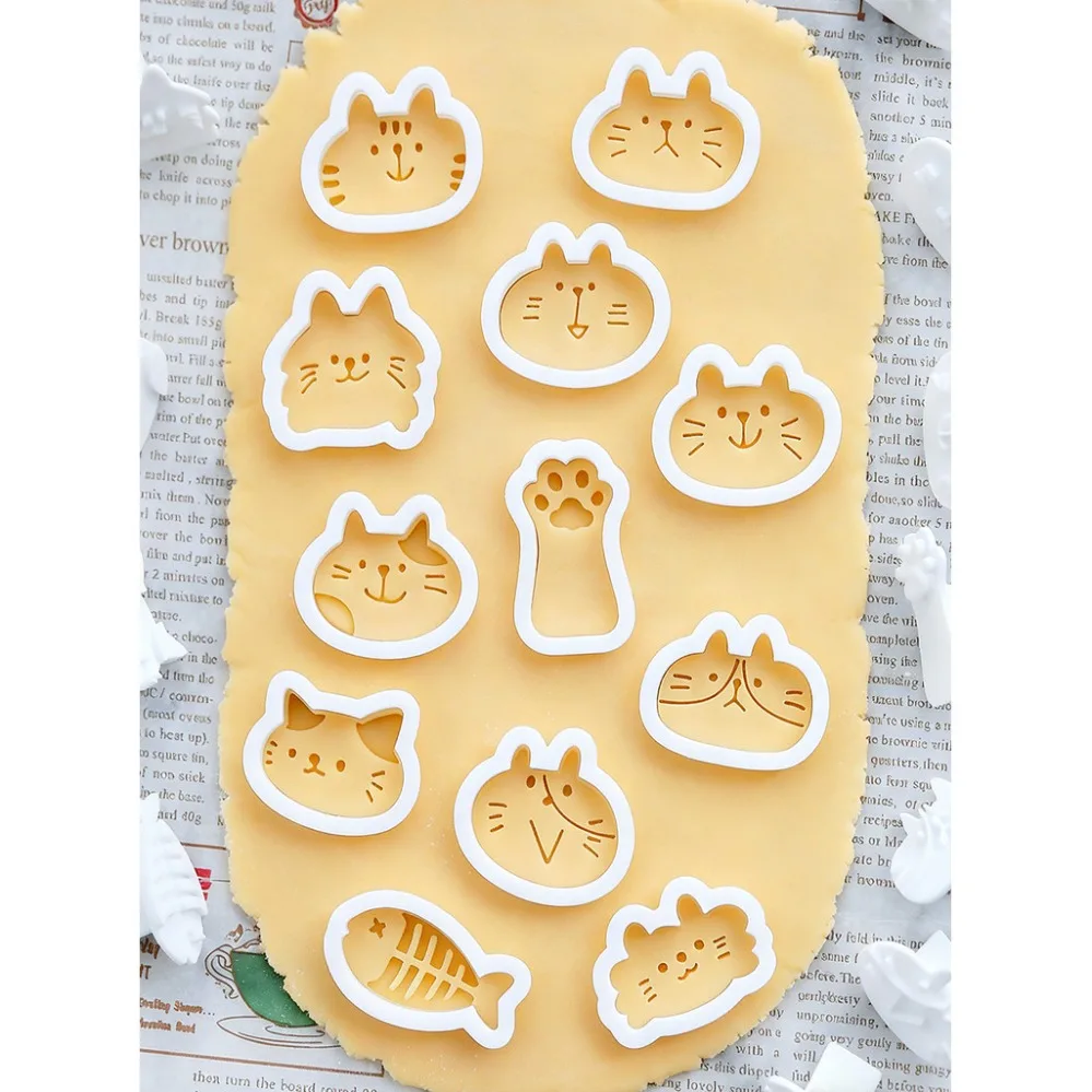 Cute Kitten DIY Stamp Cookie Cutters Baking Mold Baking Accessories For Kitchen Baking view 5