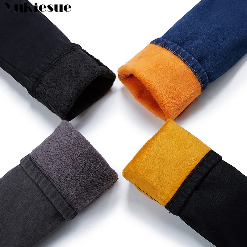 

Korean Jeans Women clothes Winter Warm 2022 Jeans woman Pants Blue Solid Skinny Fleeces Thick Pencil Pants Hot Denim Trousers