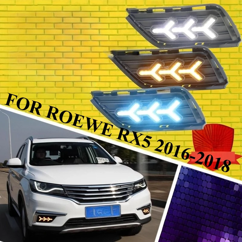 

ДЛЯ ROEWE RX5 2016-2018 модифицированные дневные ходовые огни, противотуманные фары, рулевая лампа, автомобильные аксессуары, светодиодный дизайн в стиле рыбьей кости