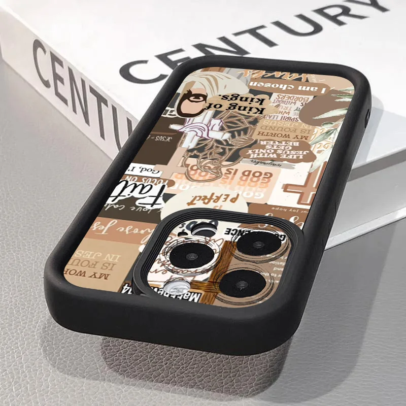 Jesus Cross Embroidery Pattern Case For Samsung Galaxy A16 A25 A35 A55 A34 A54 A53 A52S S25 Ultra S24 FE S23 S22 S21 Plus Cover