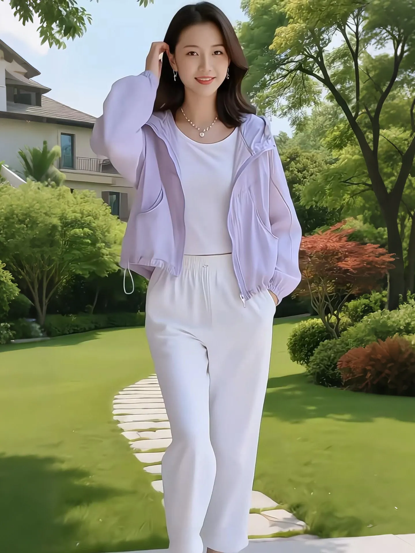 Fashionable Hooded Short Jacket Women's Summer New Style Daily Versatile Commuting Sun Protection Breathable Long Sleeve Coat