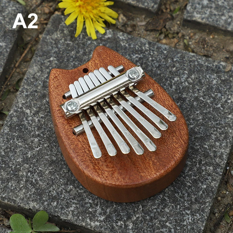 كاليمبا الإبهام البيانو 8 مفتاح المحمولة البسيطة فنجر البيانو الآلات الموسيقية أداة خشبية قلادة المفاتيح