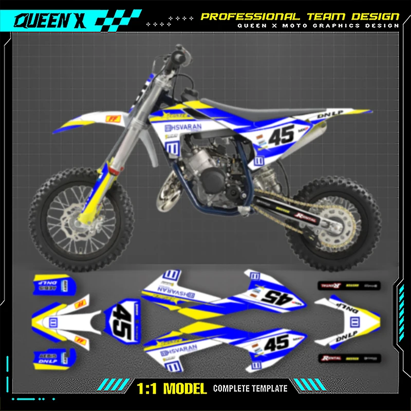 

Queen X MOTOR Custom Team Graphics Stickers Decal Kits For Husqvarna TC50 2023 2022 2021 2020 2019 2018 2017 002