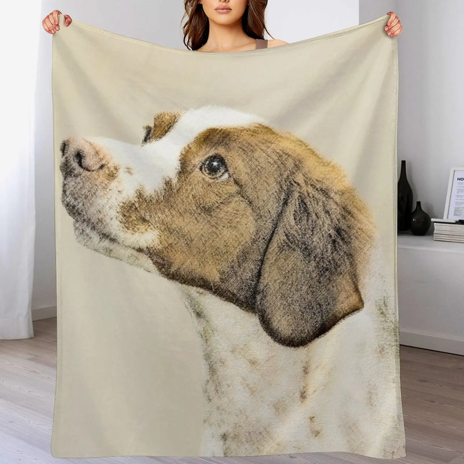 

Brittany Throw Blanket Beautifuls Soft Plush Plaid funny gift Blankets