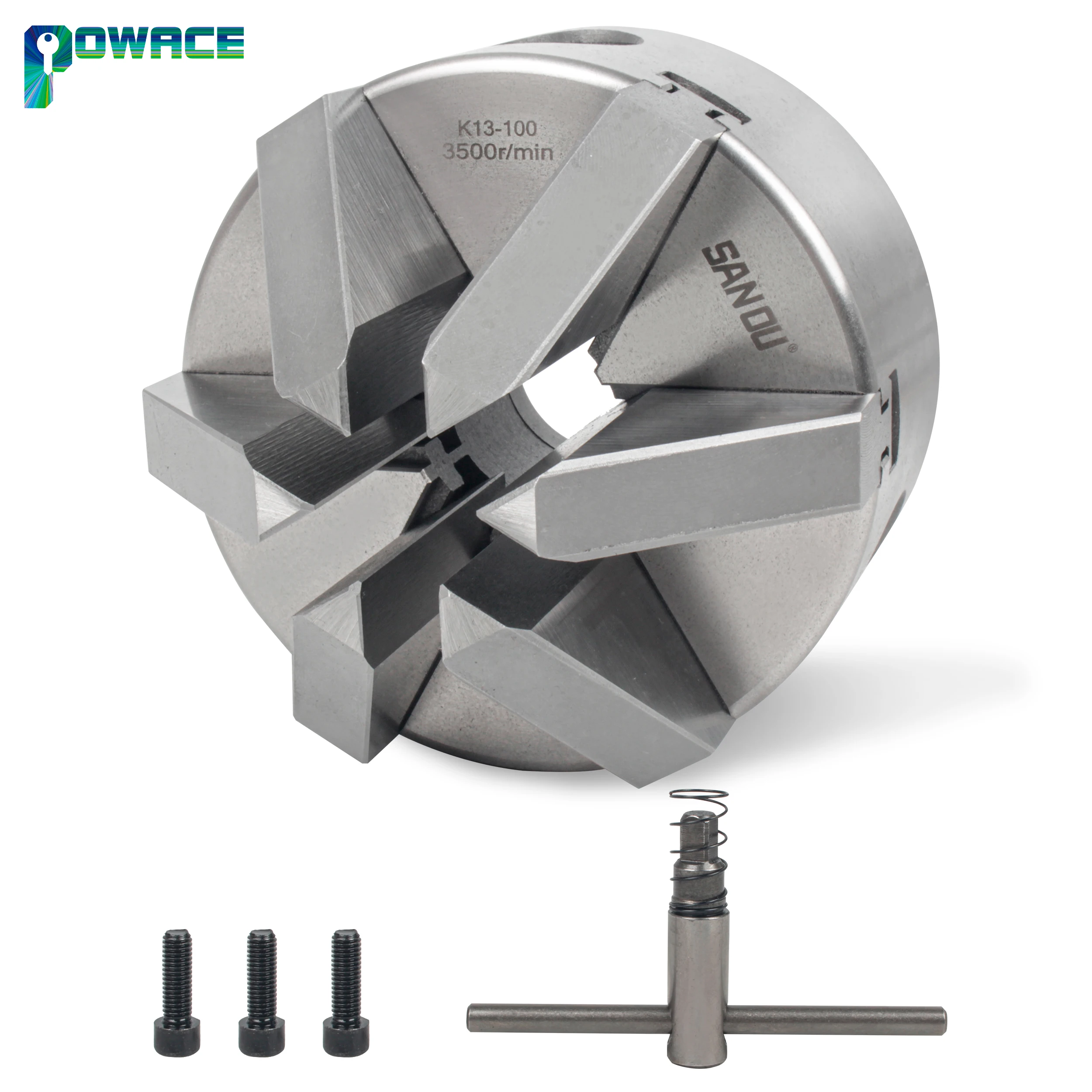 

SANOU 6 jaw self-centering chuck K13 100mm Six jaws manual chuck Machine tool Lathe chuck