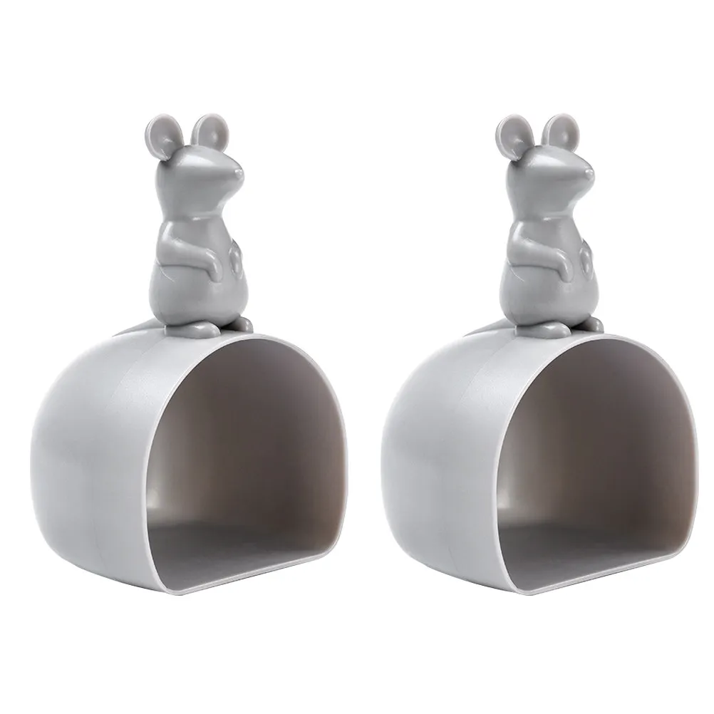 2Pcs Cartoon Mouse Shaped Rice Measuring Cup PP Plastic Quantitative Spoon for Rice Grains Flour Beans Moisture Proof Mold Proof