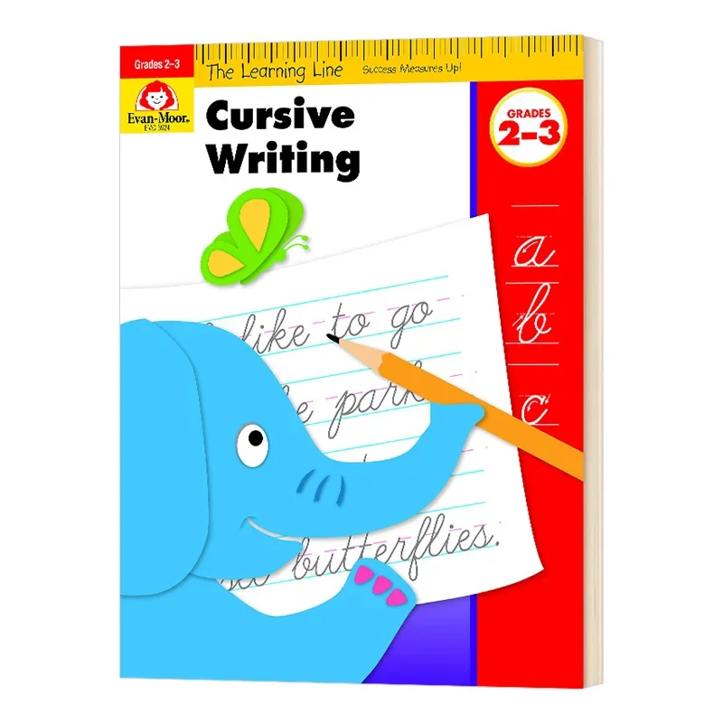 Evan-Moor The Learning Line Cursive Writing, Kinderbücher im Alter von 6 7 8 9 Jahren, englische Worthandschrift-Arbeitsbücher 9781596731868