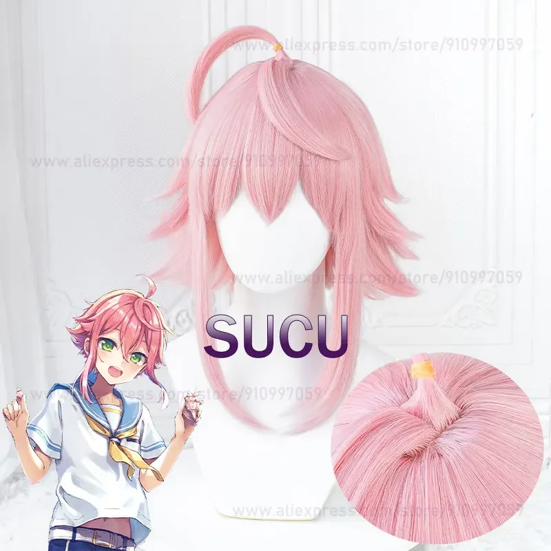 Game ES Tori Himemiya Cosplay Wig 42cm Pink Anime Wigs Heat Resistant Synthetic Hair Halloween COS Hair