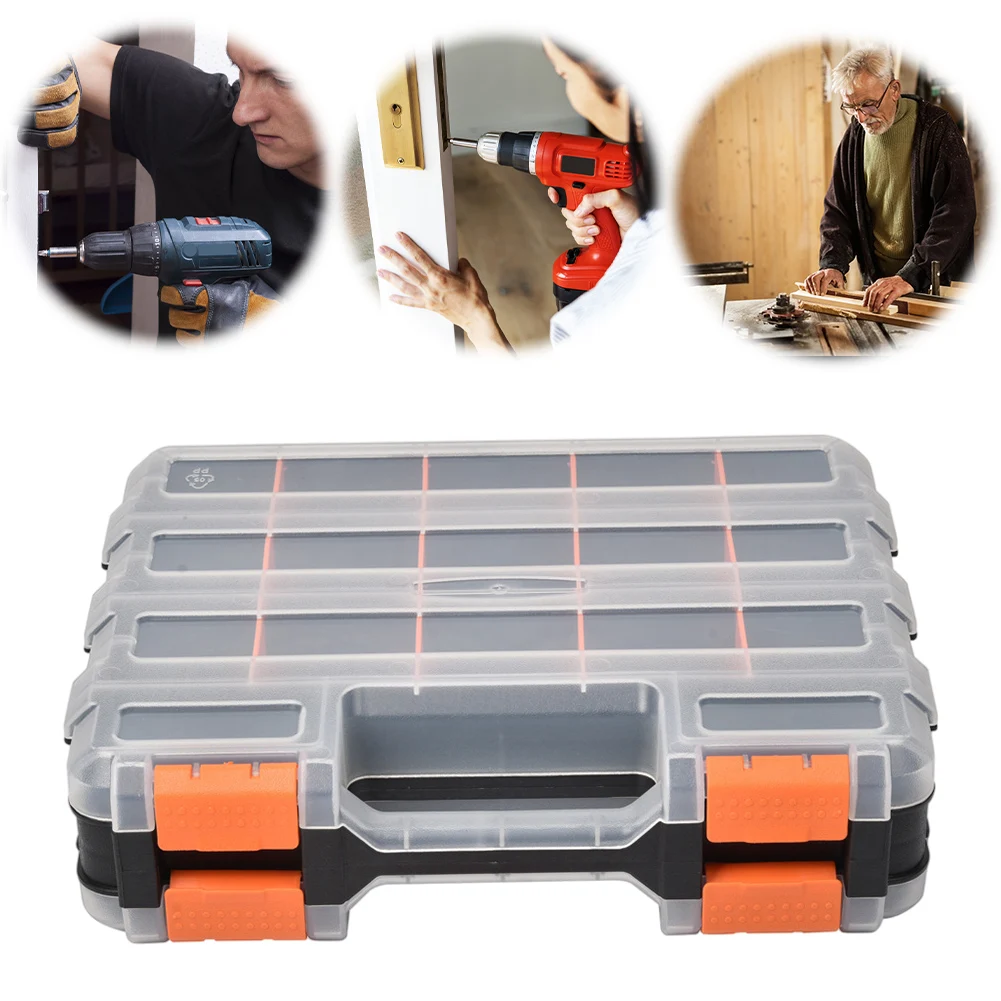 Double Sided Tool Box Multifunctional Hardware Storage Box Small Parts Storage Case Arrangement Box For Screws Nuts Nails Bolts