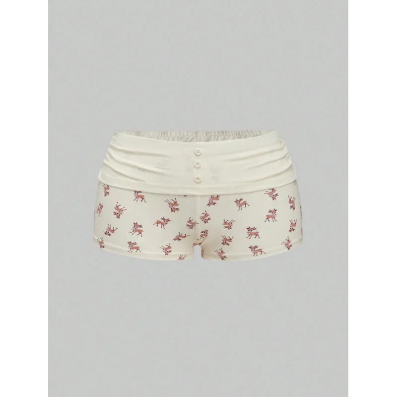 Korean Version Of Sweet And Cute Street Style Spring And Summer Casual Personality Sexy Tight Button Shorts