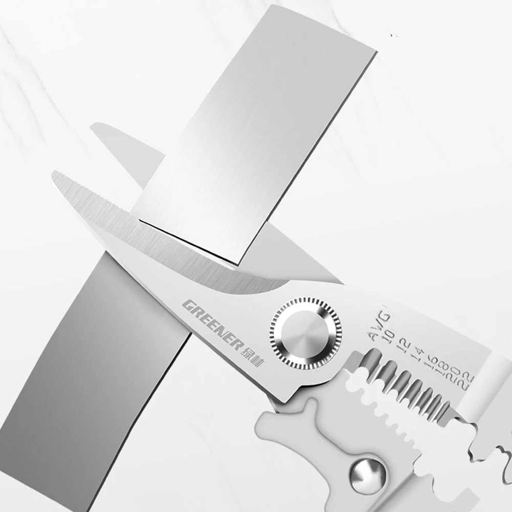 มัลติฟังก์ชั่น Wire Strippers สแตนเลสช่างไฟฟ้าเครื่องมือเครื่องตัดลวดสายกรรไกรตัดสายไฟ CRIMPING คีม