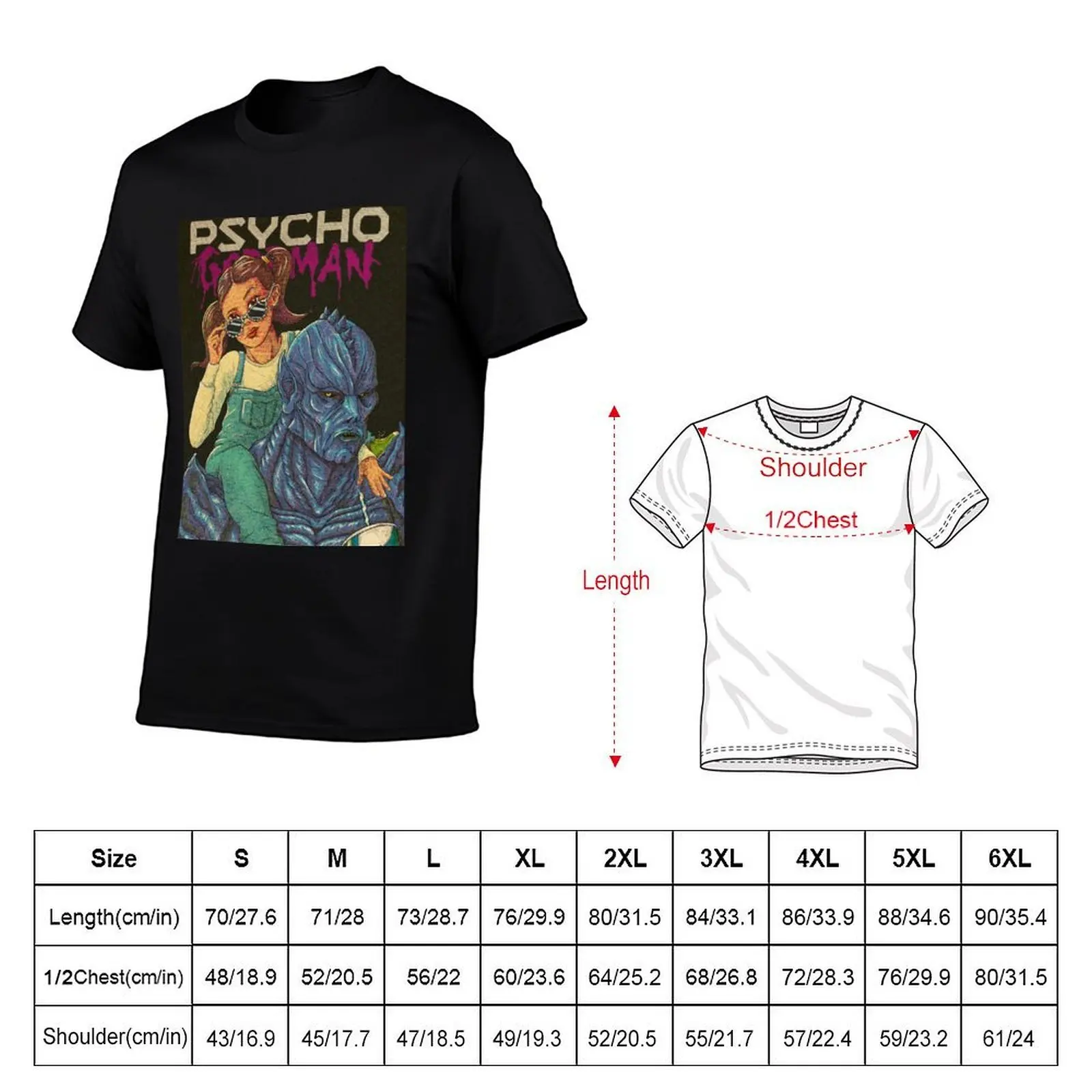 Psycho Goreman & Mimi Grungy halftone comicbook illustration T-Shirt Personalized t-shirt oversizeds men t shirts high quality