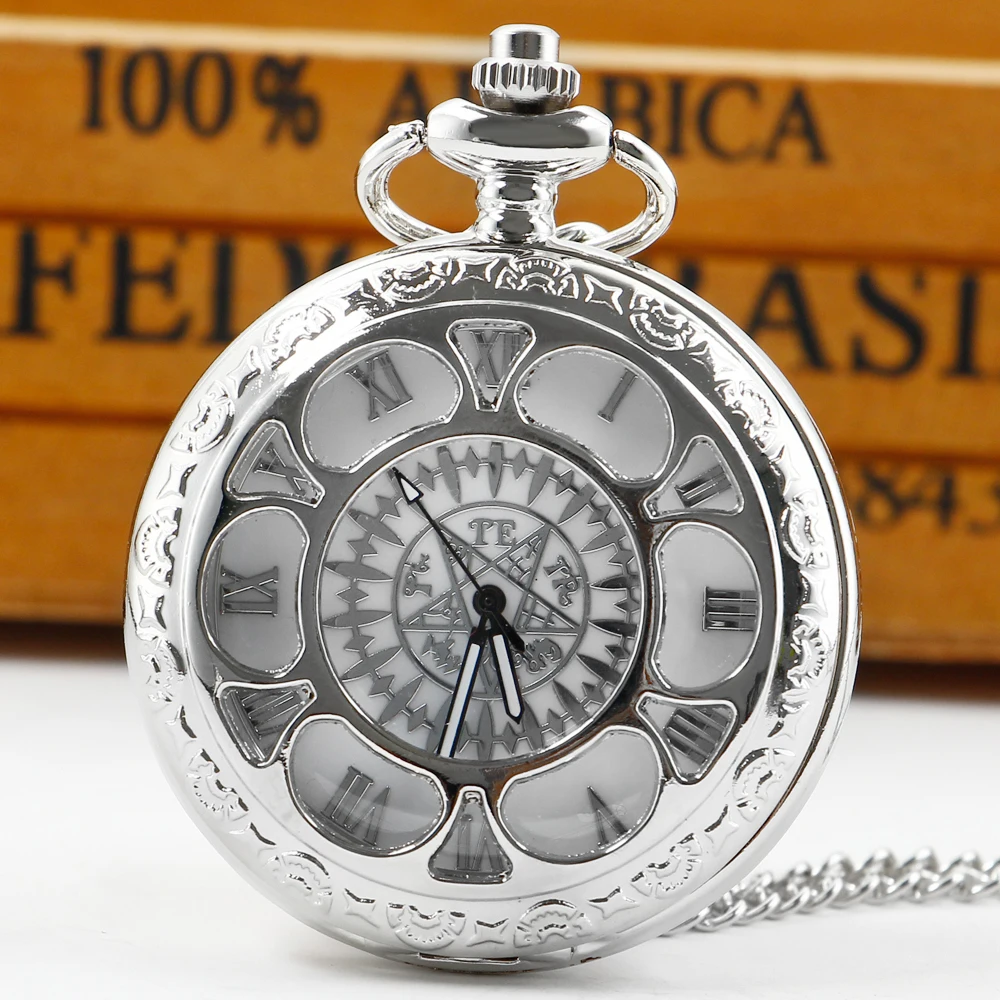 Hochwertige Mode Silber hohl Quarz Taschenuhr Muster Damen Anhänger Uhr Schmuck Zubehör Geschenk reloj