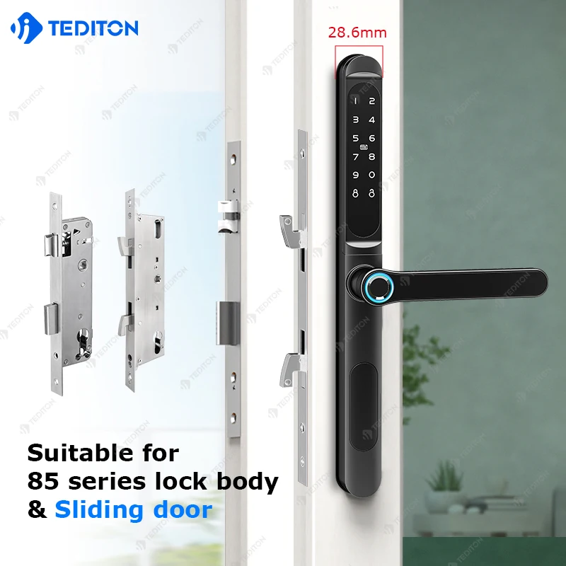 Smart Lock Door Waterproof Outdoor Lock Keyless Antitheft Fingerprint Password Card Key Sliding Aluminum Door lock