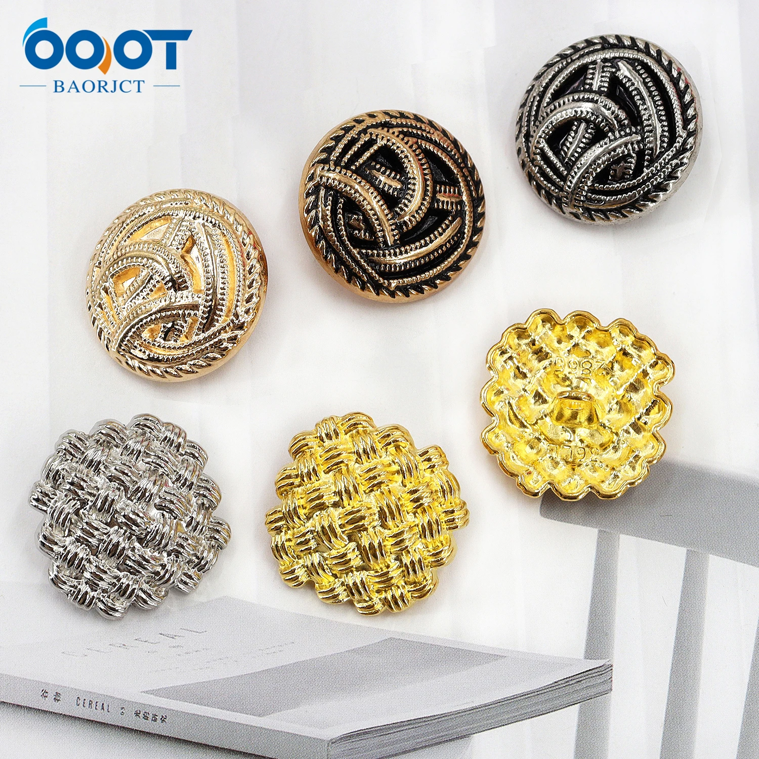 Metal Button 10Pcs/Lot Gold Color 22mm Sweater Coat Decoration Shirt Button Accessories DIY JS-0602