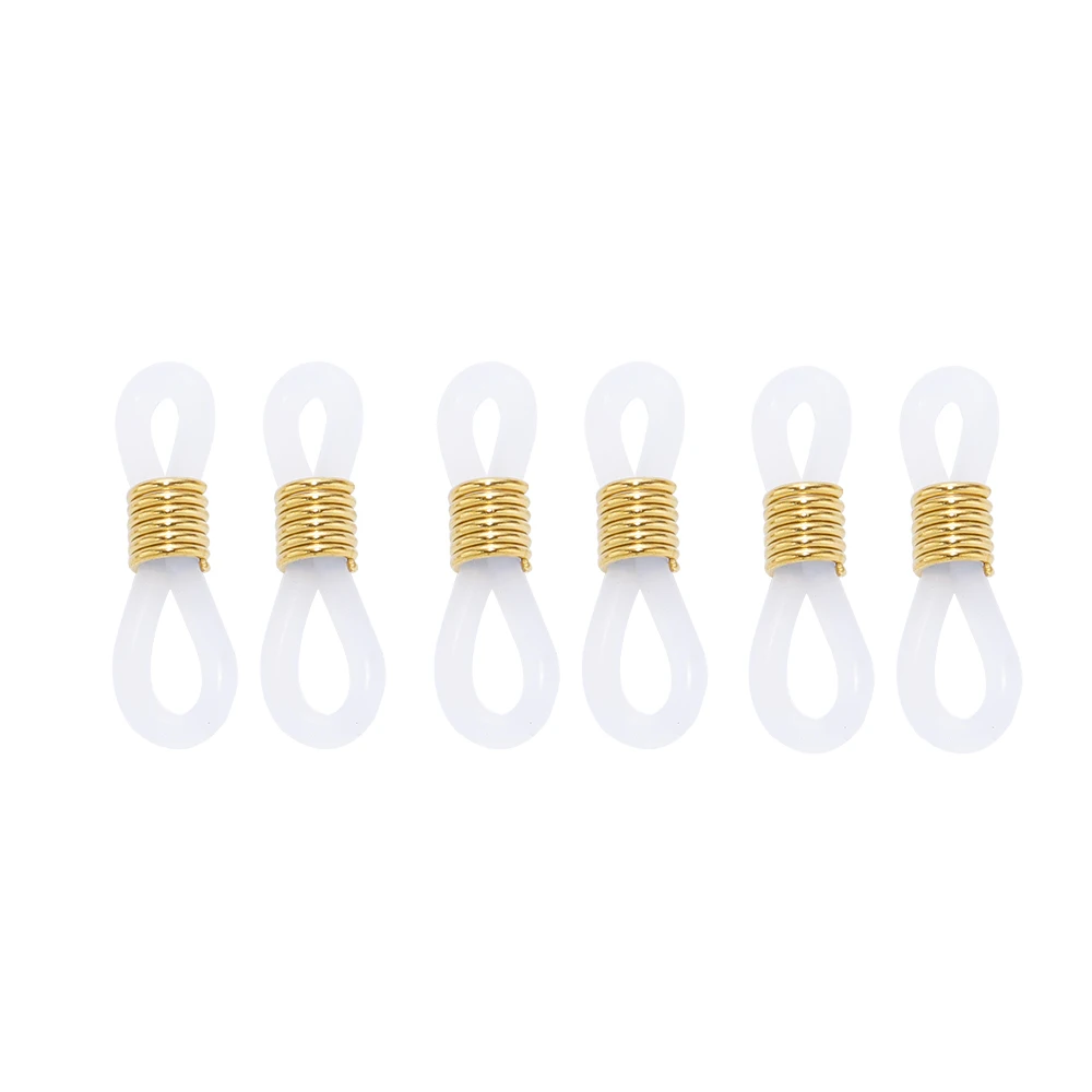 Aço inoxidável Snap Hook Rubber Eye Glasses End Loop Conectores, DIY Óculos De Sol Correntes, Jóias Fazendo Suprimentos, 20Pcs