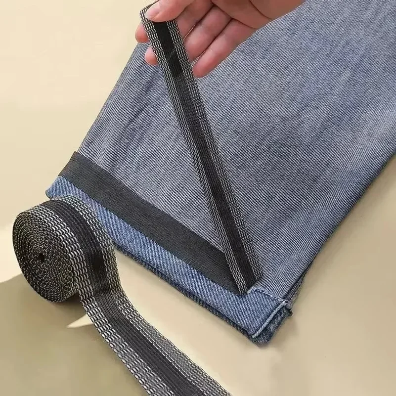 1M Self-Adhesive Pants Hem Paste Tape Trouser Edge Paste Iron-on Pant Shorten Repair Jean Hemming Tape For DIY Sewing Fabric