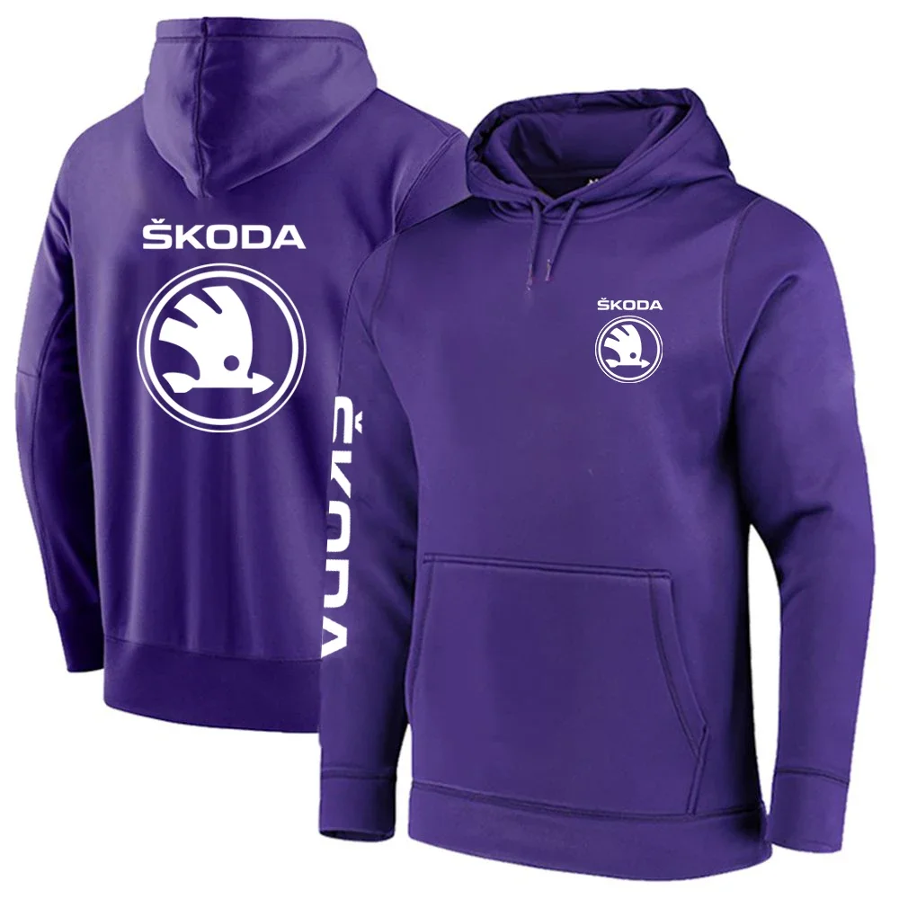 Sudadera con capucha de algodón para hombre, abrigo informal con logotipo de coche Skoda, estampado Harajuku, personalizado, primavera y otoño, novedad de 2023