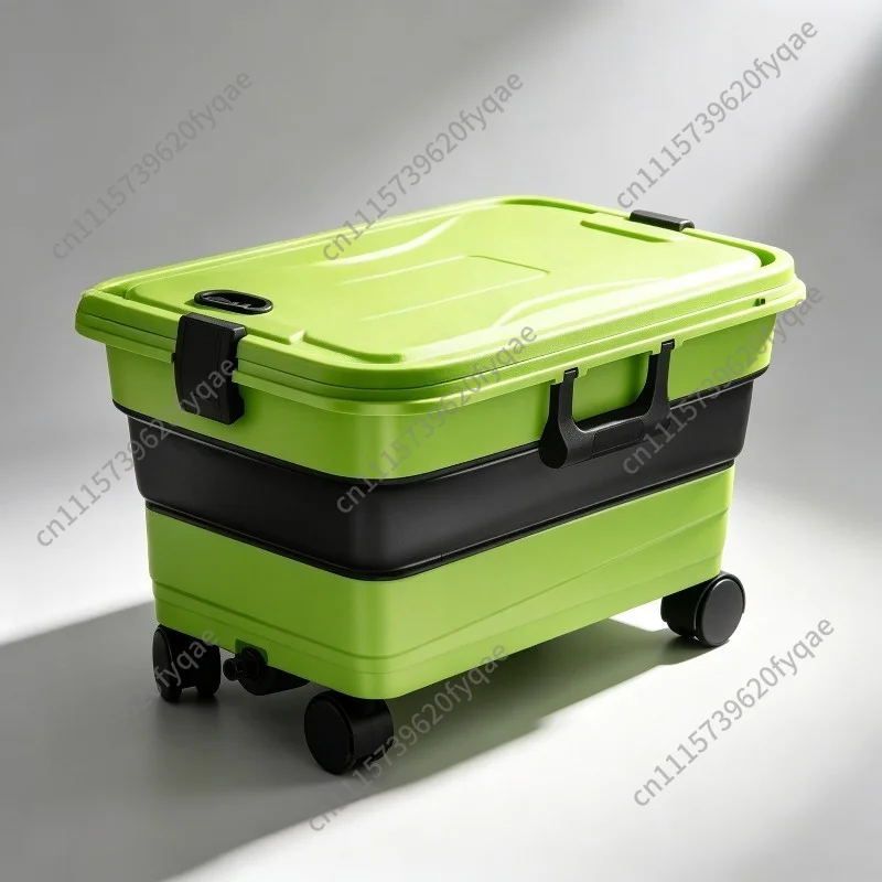 Movable Foldable Water Tank, Pull‑Push Storage Container for Car Washing, Camping, Fishing Outdoor Water Storage Use