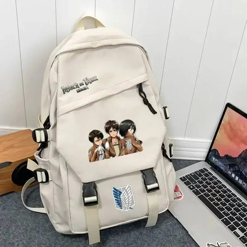 Anime Game Black Blue White Attack On Titan Shingeki No Kyojin  Student Kids Teens School Bags Backpacks Girls Boys