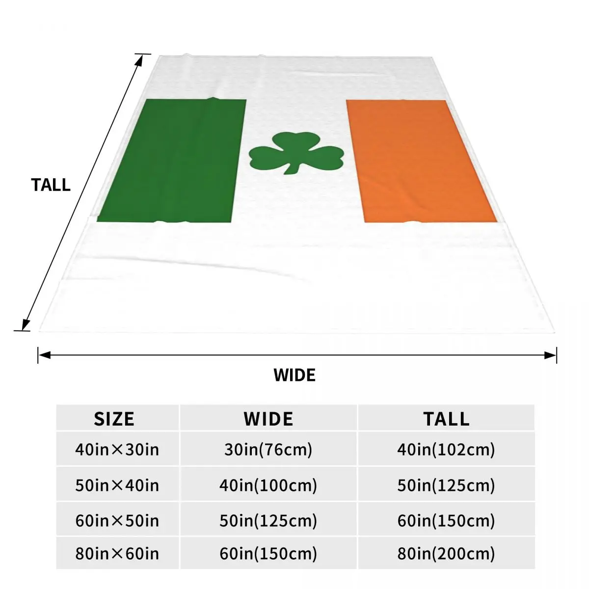 Ireland Irish Flag Flannel Blanket Warm Soft Throw Blanket for Home Decor Travel Fluffy Bedspread Sofa Bed Cover