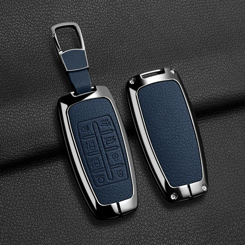Zinklegierung Leder Autoschlüssel-Hülle für Hyundai Genesis GV80 GV90 2022 GV70 G80 2019 2020 2021 Schlüsselanhänger Zubehör – Detail 20