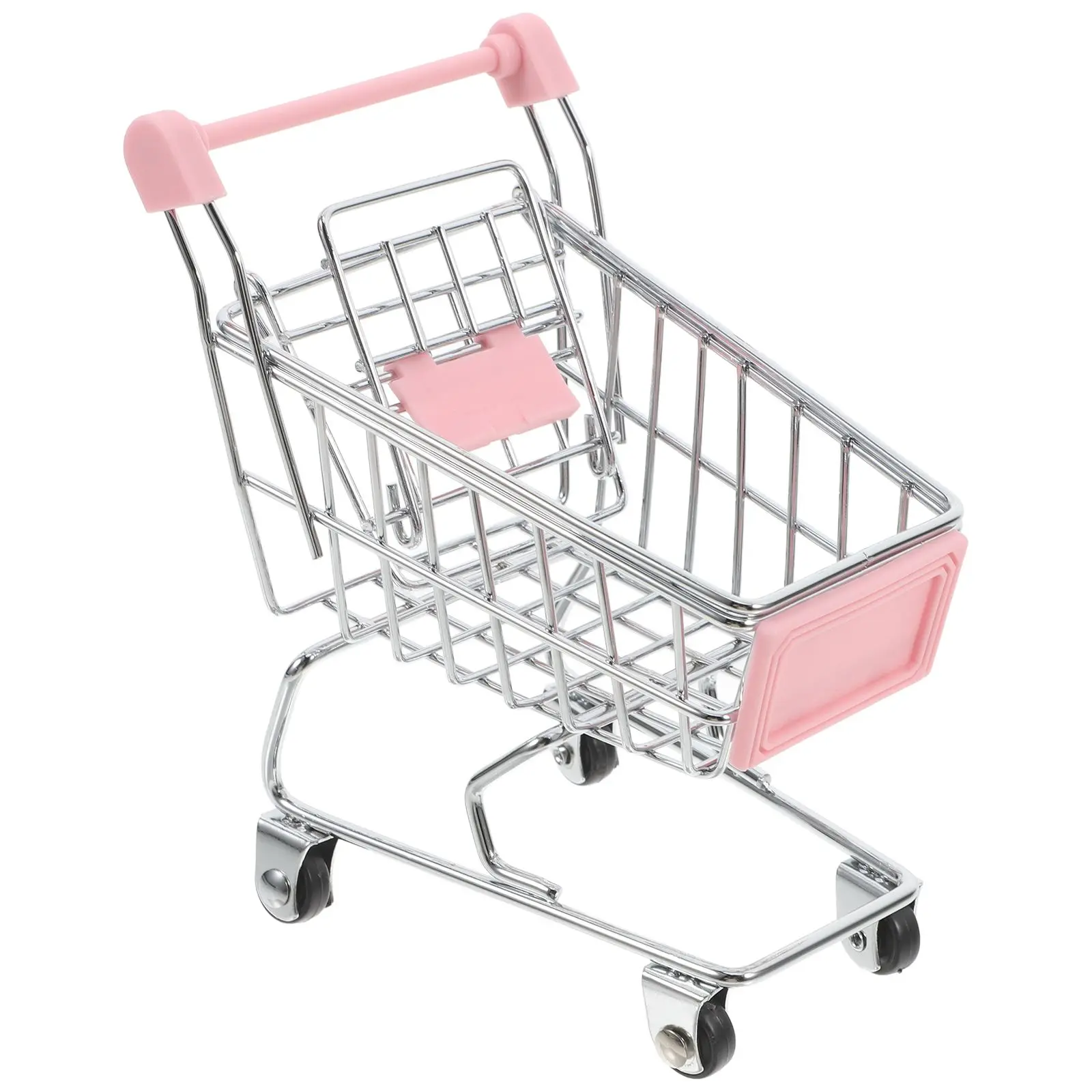 Mini Shopping Basket Supermarket Handcart Miniature Metal Toy Grocery Little Trolley Delicate