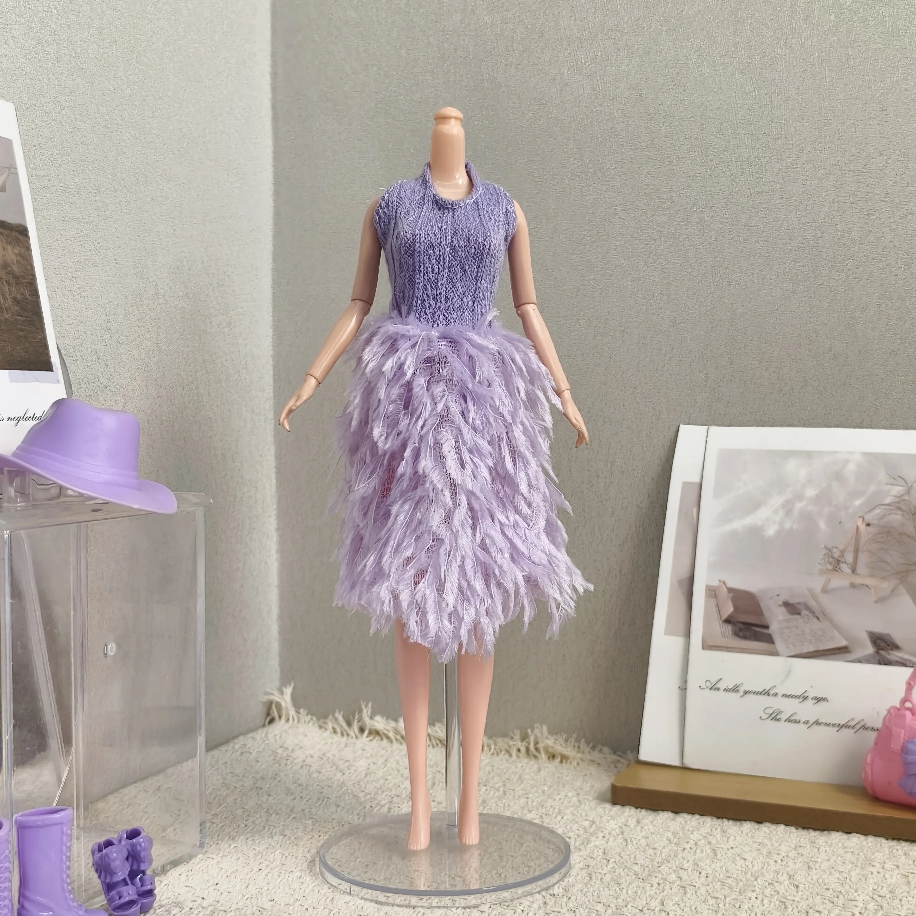 

Модные сексуальные платья с перьями, французские элегантные платья для кукол-супермоделей 1/6 FR Babi, праздничные наряды для кукол, аксессуары для кукол 30 см.