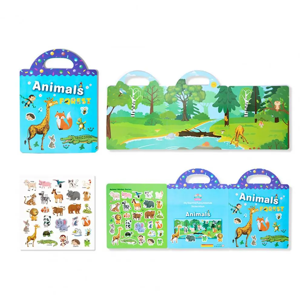 

Dinosaur Sticker Book Educational 3d Puffy Stickers Book for Toddlers Dinosaur Sea Theme Quiet Book for Preschool for Boys