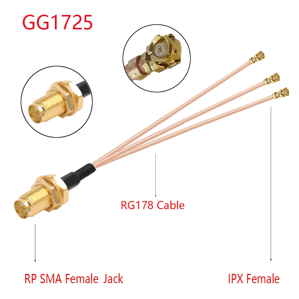 1PC 1to 4 SMA to 4 IPX Splitter RG178 Cable SMA Pigtail 4 x U.fl Ipx IPX1 Female SMA Female WIFI Antenna Extension Jumper