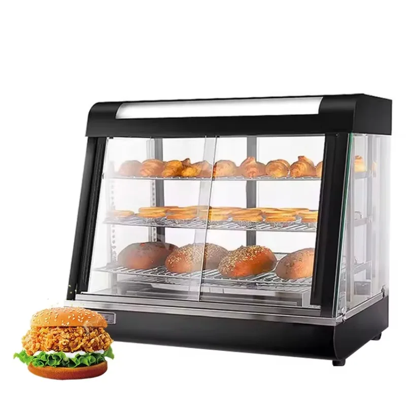 Commercial Electric Thermal Insulation Display Cabinet, 3-layer Glass Hot Food Display Insulation Machine