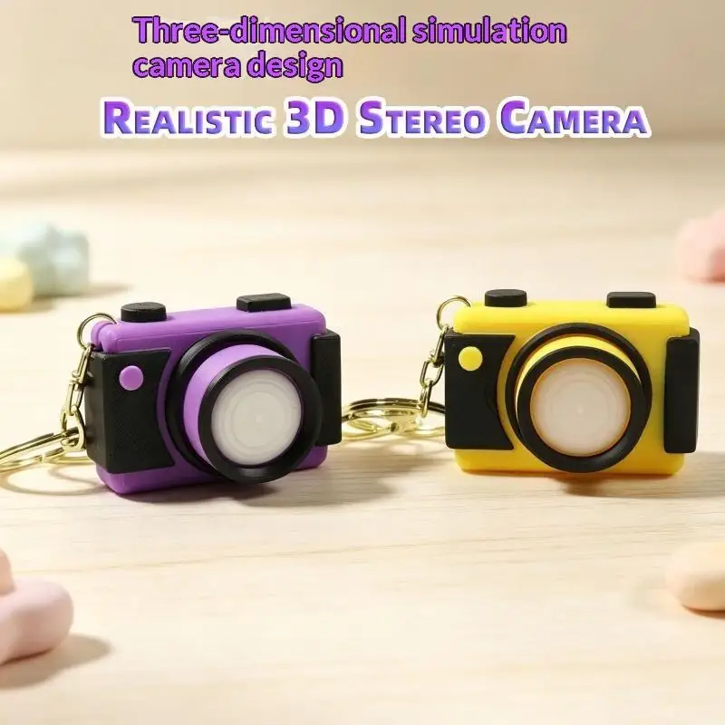 3D Printed Camera Fidget Clicker: Keychain Simulated Shape Stress Relief Toy Portable Fun Hanging