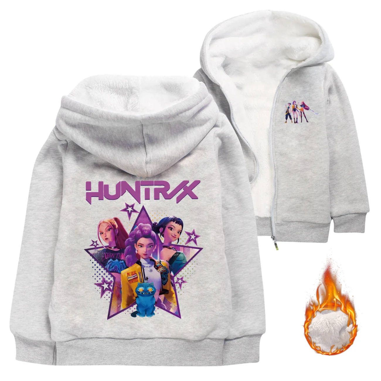 

KPop Demon Hunters Kids Zipper Hoodie Jacket Teen Girls Boys Pullover Sweatshirt Children's Hoody Coat Winter