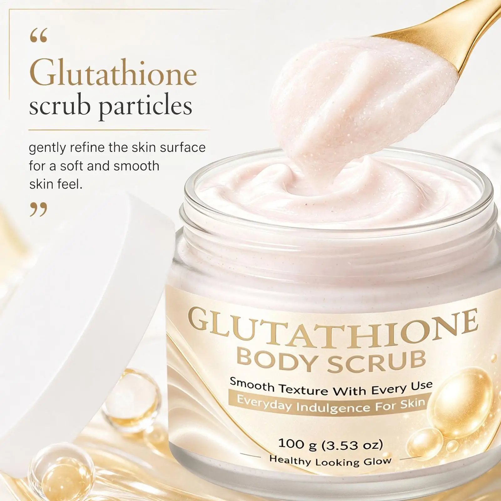 100g Glutathione Body Scrub Moisturizing Smoothing Brightening Skin Care Bath Scrub for Shower Bath Spa Day Salon