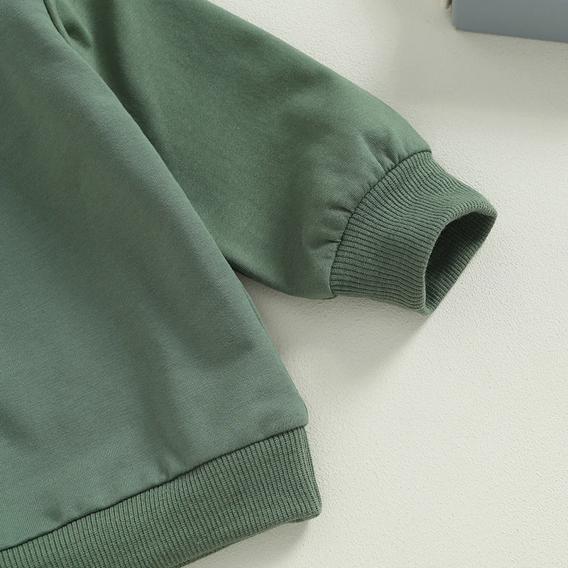 ملابس الخريف للأطفال الأولاد والبنات حديثي الولادة بأكمام طويلة بلون سادة وسراويل ملابس رياضية للرضع