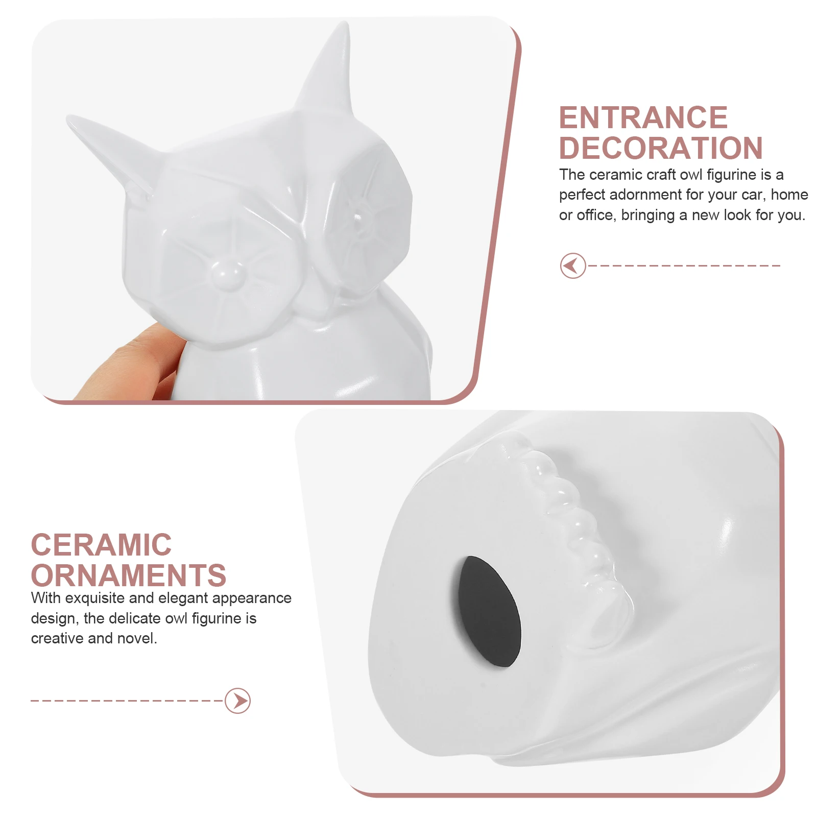 

2pcs Ceramic Owl Decorations White Owl Figurines Nordic Style Home Office Adornments Simple Animal Statues Bird Design naments