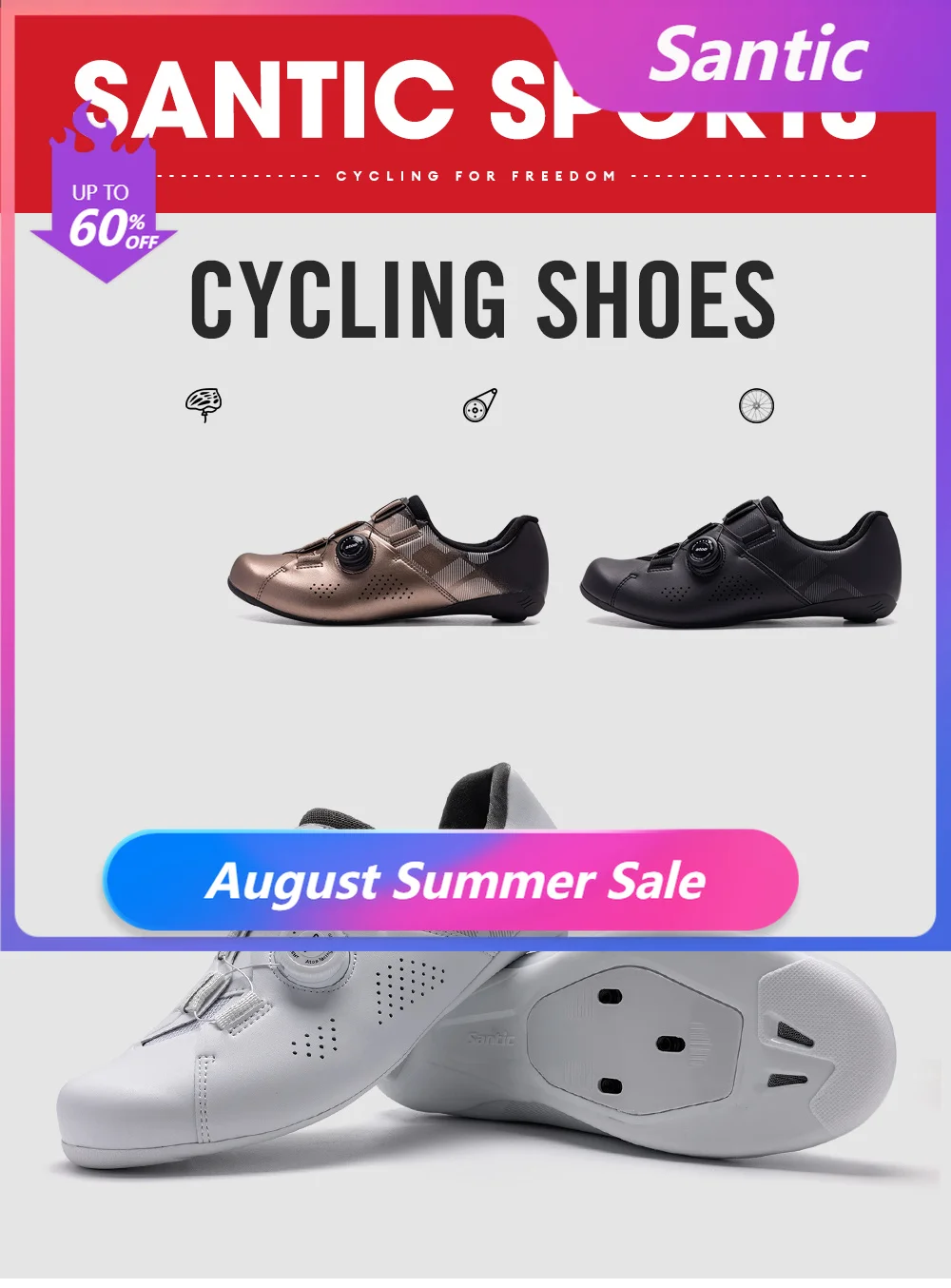 Santic Rennradschuhe Unisex Rennrad Fahrradschuhe Nylonsohle Rennrad Atmungsaktiv WS23041