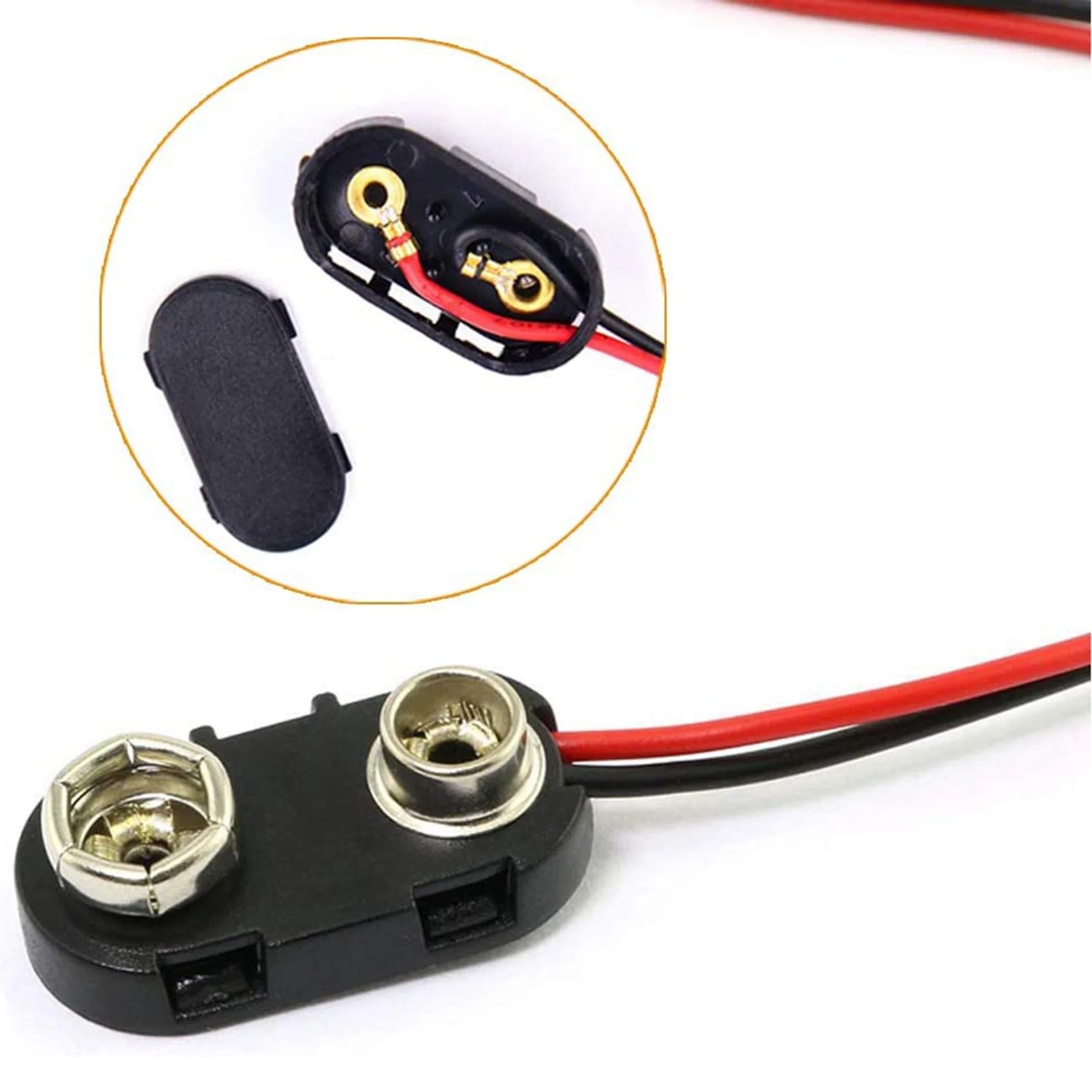 AB42-100 قطع من 9 فولت بطارية موصل زر تيار مستمر المشبك ذكر سلك محول البطارية محطة نوع I 150 مللي متر #2