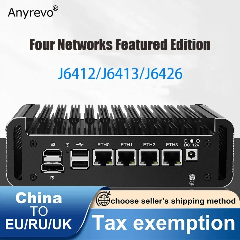 Soft Router 12. Generation Intel Celeron J6412 4x i226-V 2.5G LAN 2*NVMe Firewall Mini PC Proxmox Computer ESXi AES-NINeu