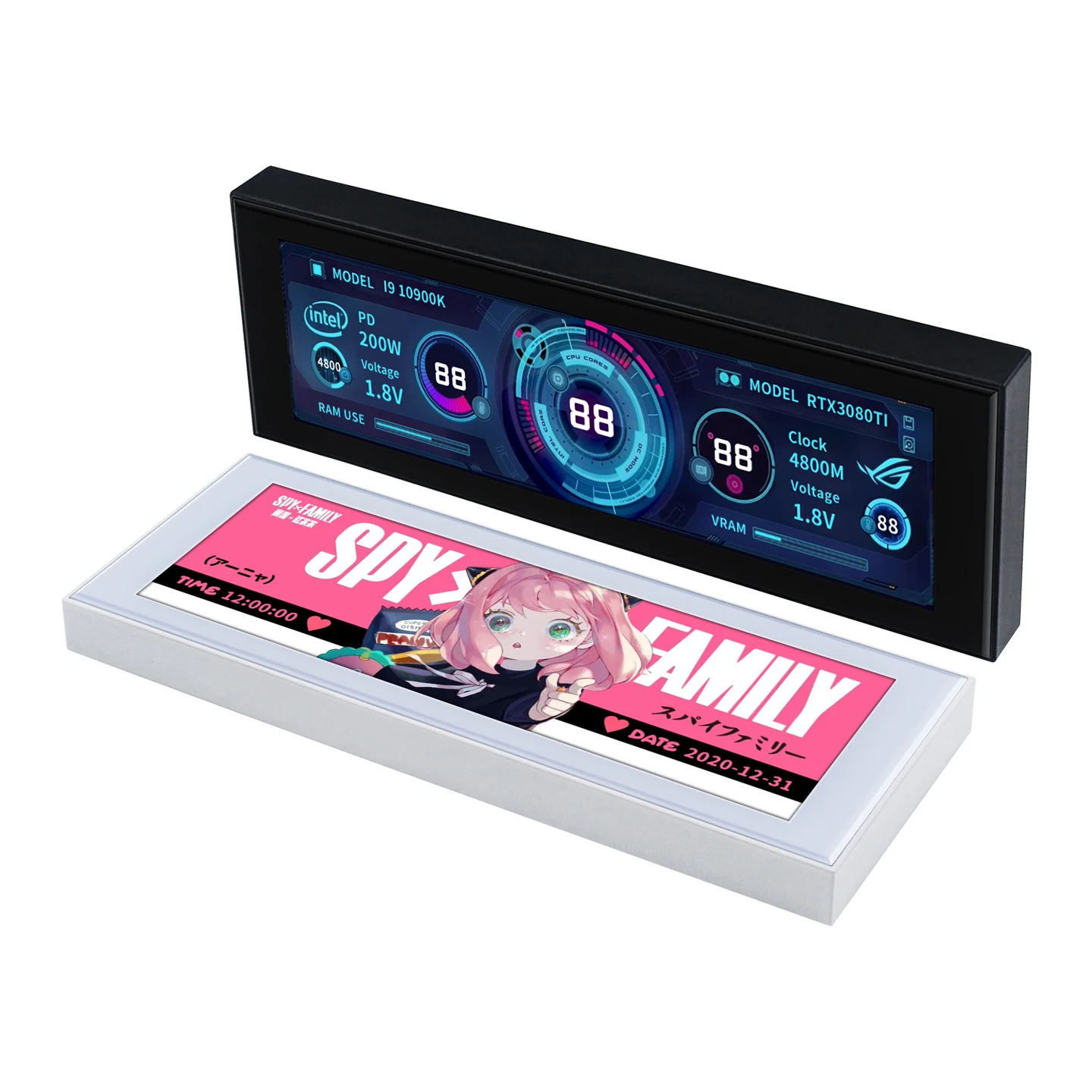 TURZX 4.6 Inch IPS Secondary Screen USB Interface CPU GPU RAM Smart Screen 960x320 Support Extend Desktop For Windows 10 11