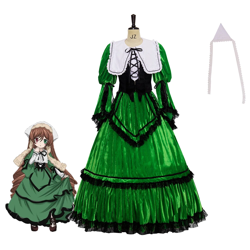 Suiseiseki Cosplay Costume Jade Stern Green Dress Anime Rozen Maiden Costume Female Halloween Carnival Party Lolita Outfits