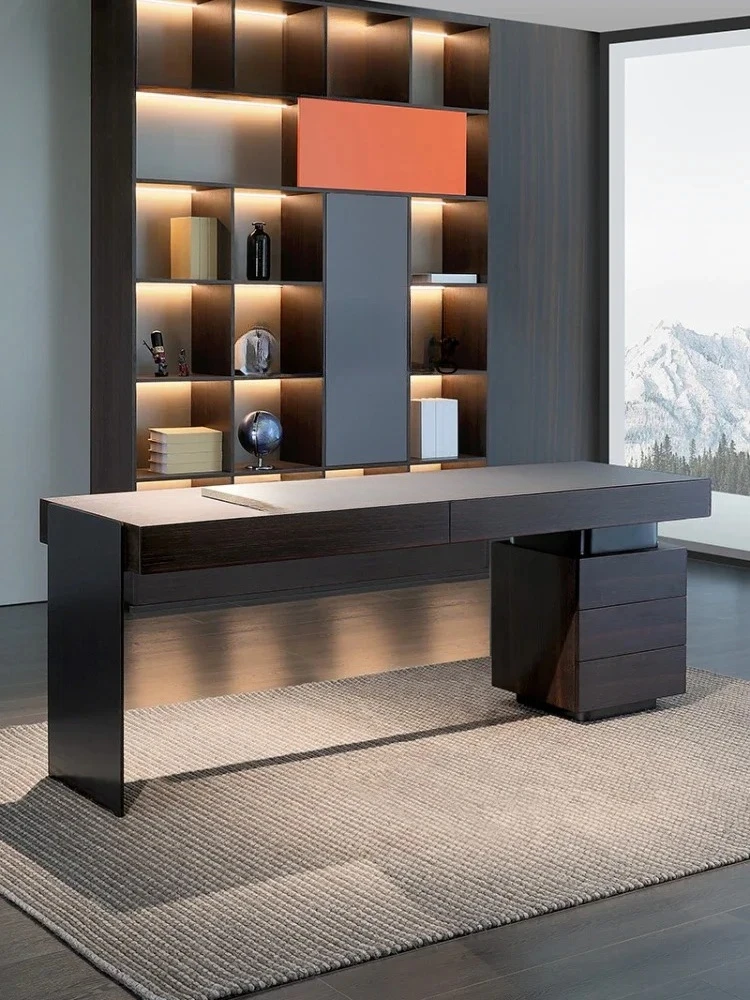 Lichte luxe computerbureau Studie Minimalistisch design Dubbele kantoortafel