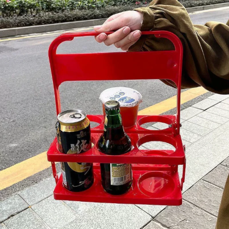 Portable Foldable Plastic Beer Rack Durable Cup Organizer Wine Rack Beer Bottle Holder Beverage Basket Reusable Cocktail Rack