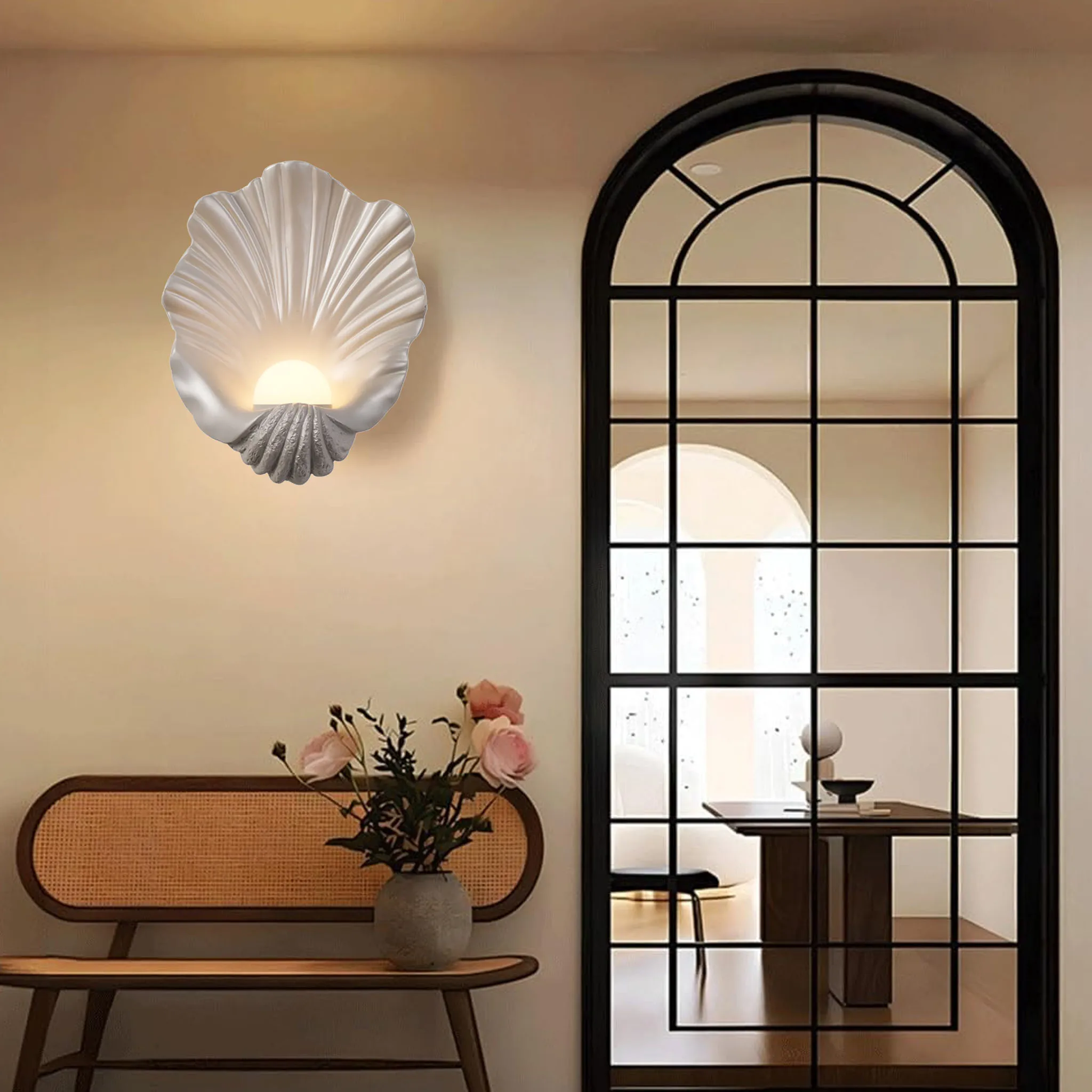 Vintage Resin Wall Lamp Multicolored Wireless Charging Wall Light Living Room Bedroom Entryway Hallway LED Sconce Home Decor