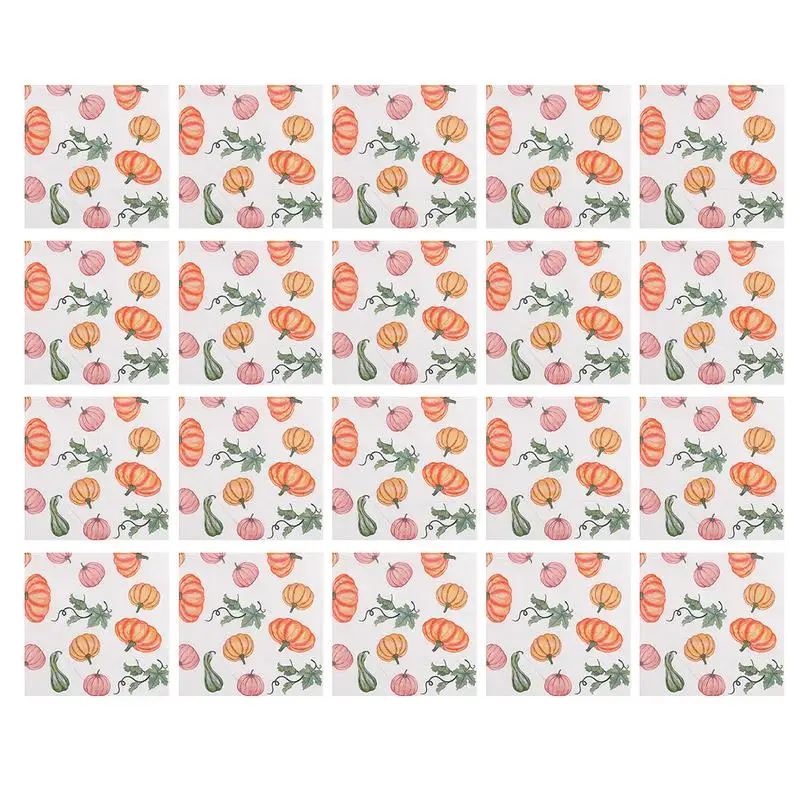 Autumn Harvest Pumpkin Napkins Guest Paper Napkins Thicken 20-Sheet Pumpkin Fall Thanksgiving Napkins Hand Towels Dinner