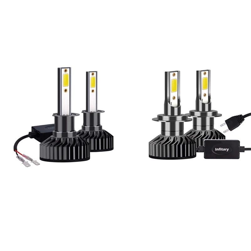 Автоматическая лампа для автомобильных фар, 4 шт., 6500 лм, Ice COB K, автомобильная фотолампа, H1 и H7
