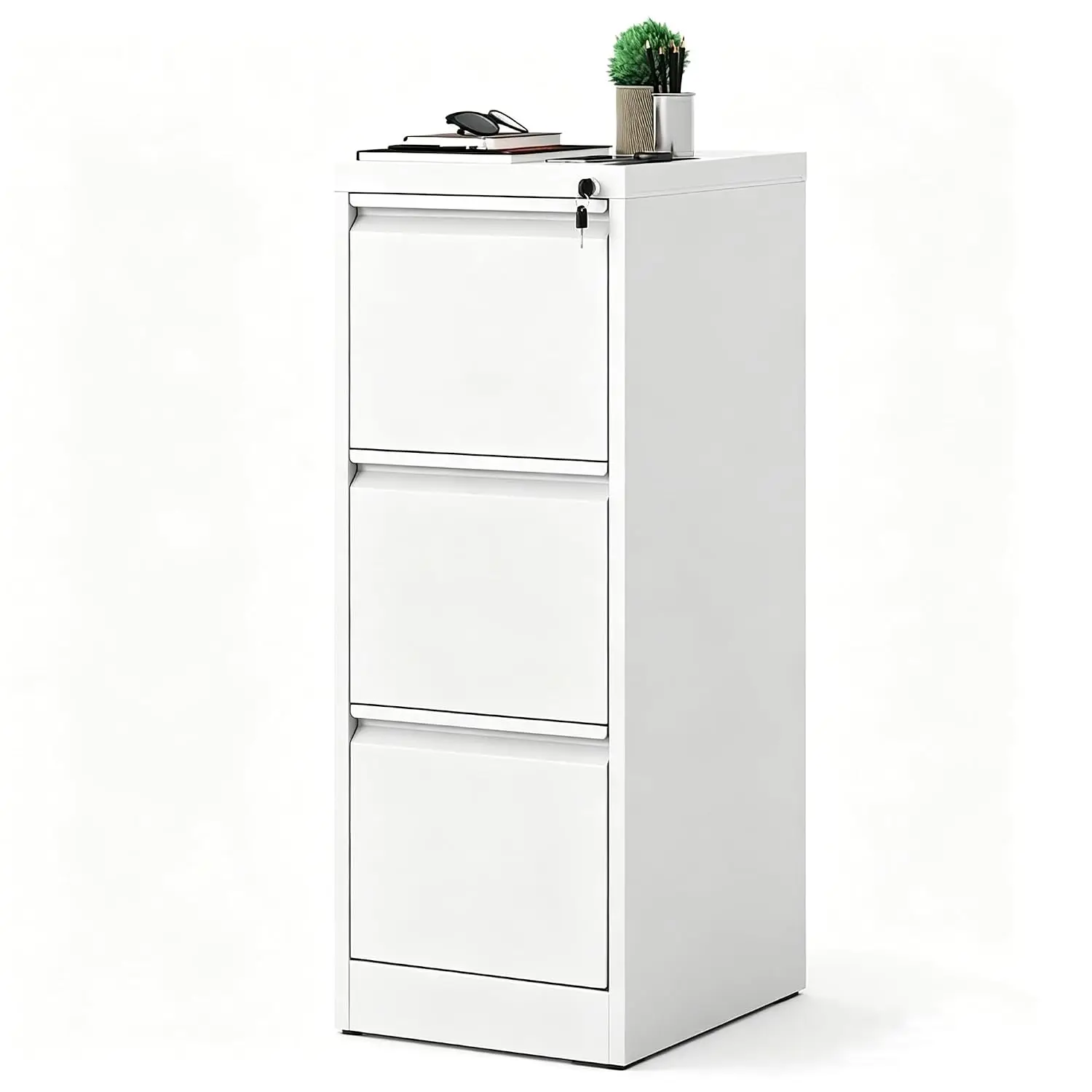 3 Drawer Locking File Cabinet, Metal Vertical Storage for Home Office Legal Letter Folders, Assembly Required, Customized